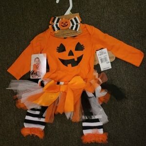 Baby Pumpkin 4-piece Tutu Outfit - 3 Months